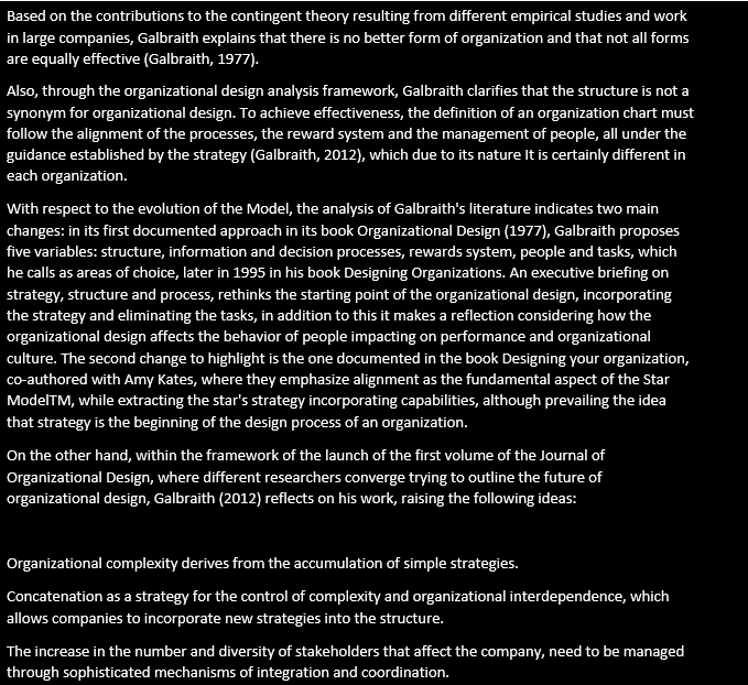 Galbraith star model application The star model,