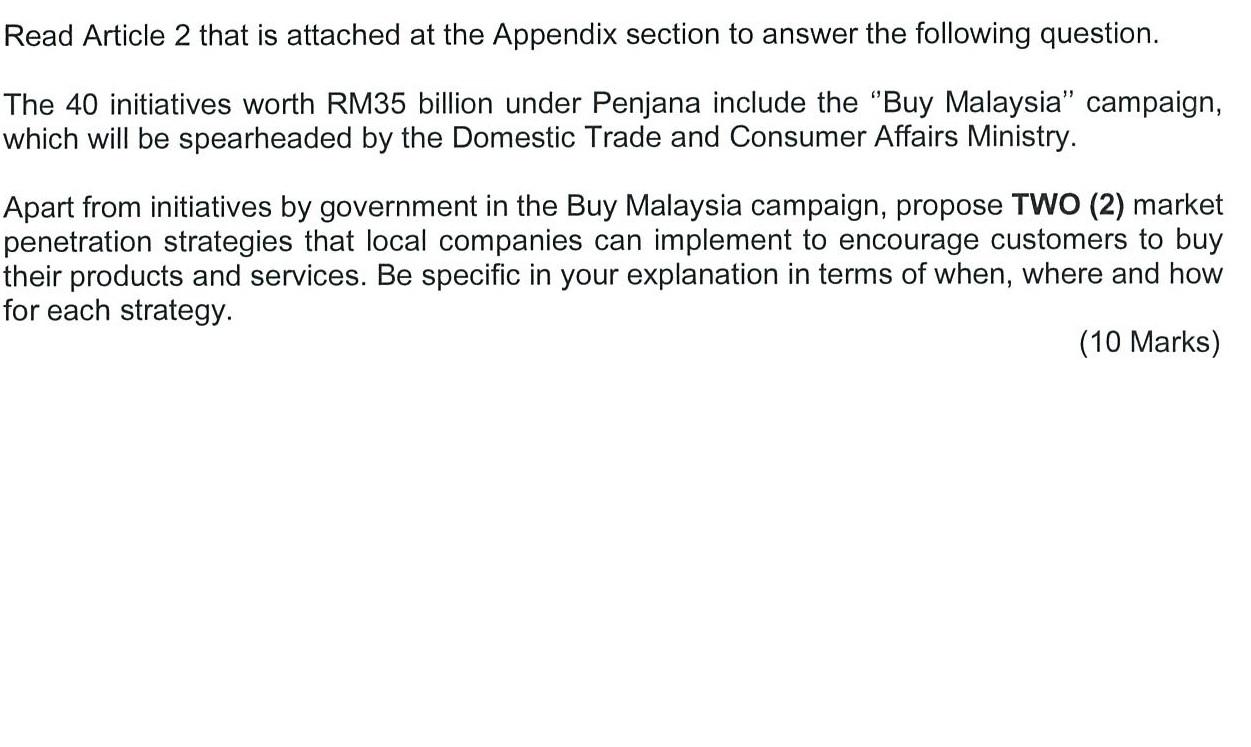 Read Article 2 that is attached at the Appendix