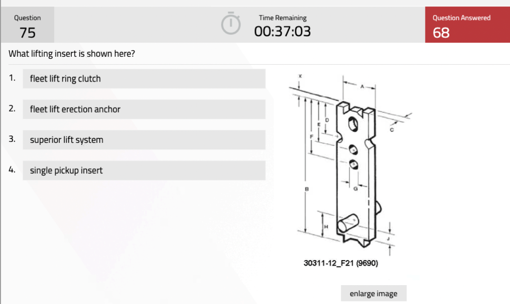 Question 75 What lifting insert is shown here? 1.