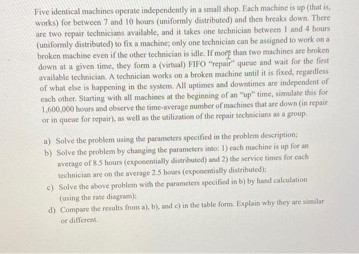 arena simulation calculations and work are needed