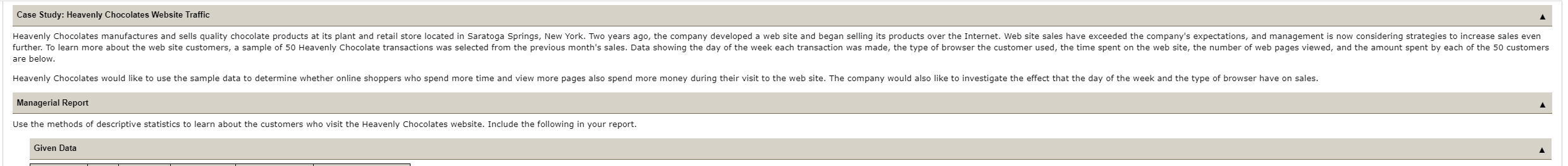 Case Study: Heavenly Chocolates Website Traffic