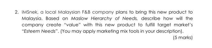 2. IMSnek, a local Malaysian F\&B company plans