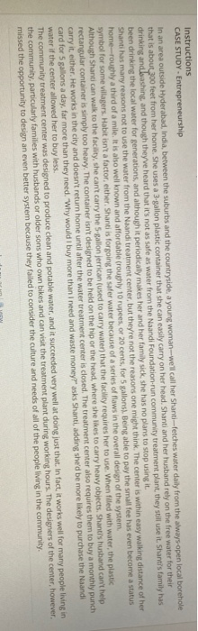 Instructions CASE STUDY - Entrepreneurship In an