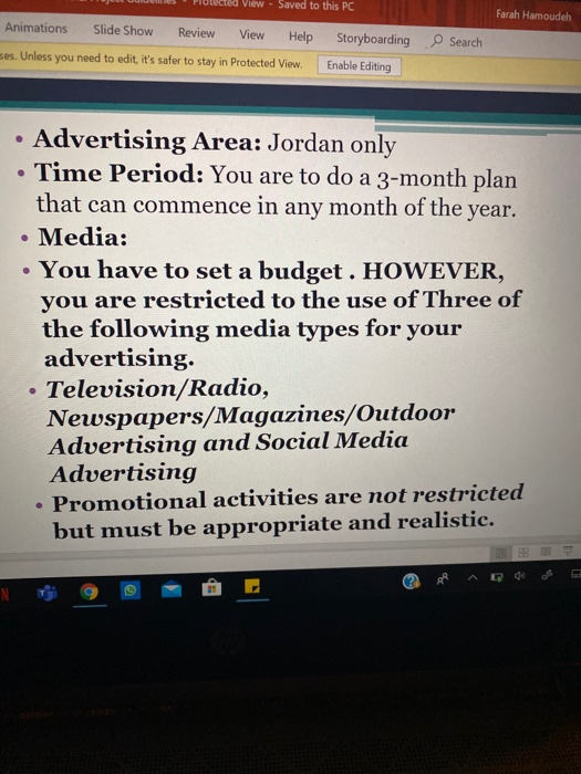You are to complete an advertising campaign plan