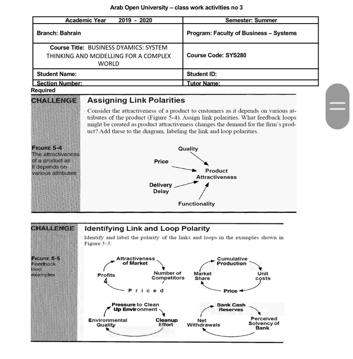 Arab Open University - class work activities no 3