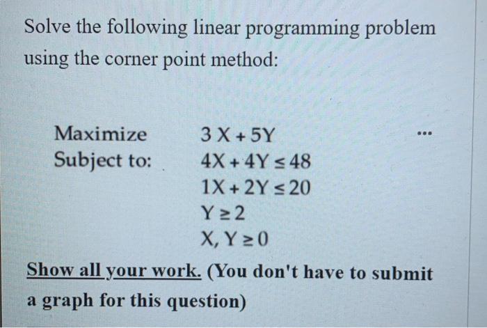 Solve the following linear programming problem