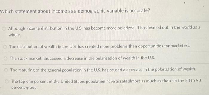 Which statement about income as a demographic