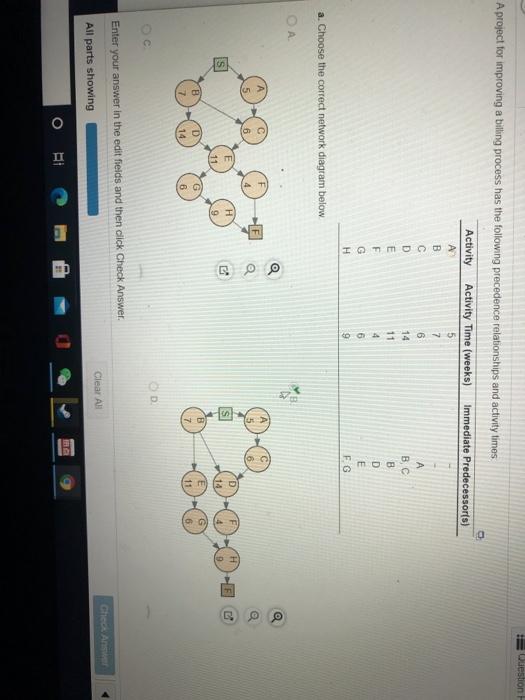 Question A project for improving a billing