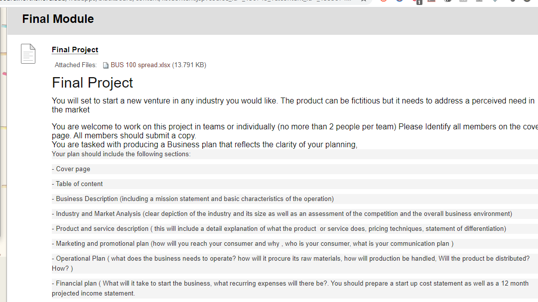 Final Module Final Project Attached Files: BUS