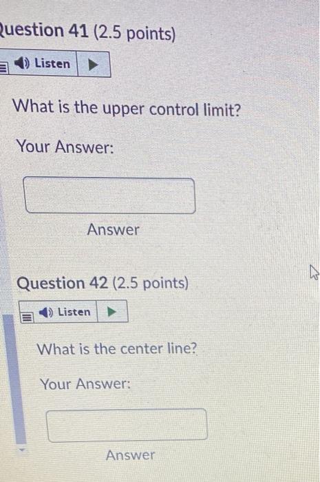 Question 39 (2.5 points) Listen A product has a