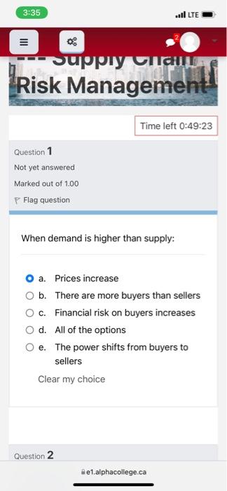 1 3:35 vil E = Supply Risk Management! Time left