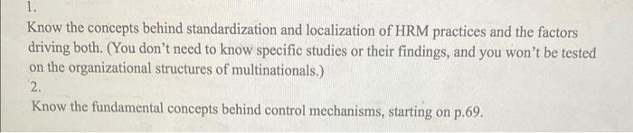 Know the concepts behind standardization and