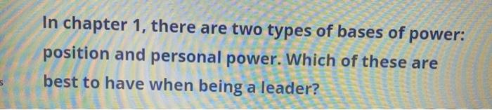 In chapter 1, there are two types of bases of