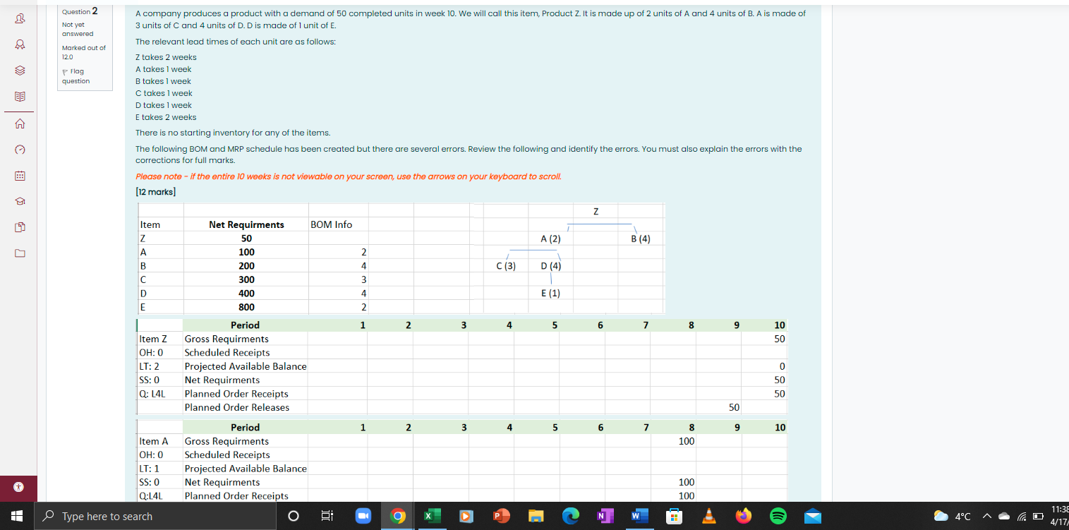 A company produces a product with a demand of 50