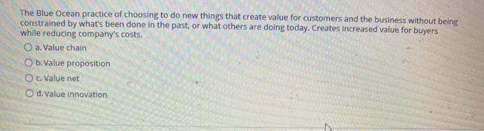 The Blue Ocean practice of choosing to do new