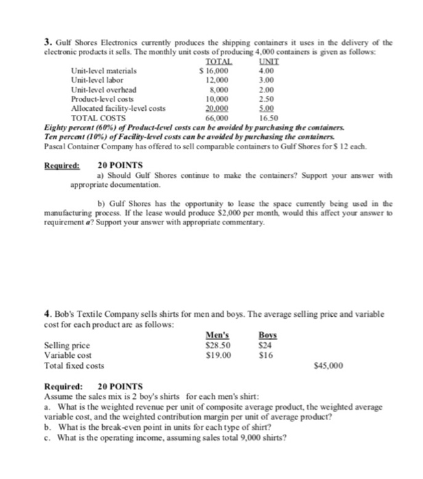 PLEASE SOLVE 2.50 3. Gulf Shores Electronics
