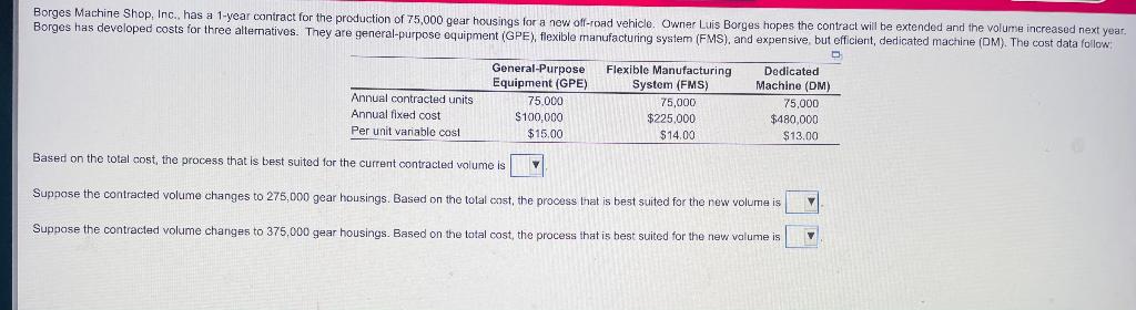 Based on the total cost, the process that is best