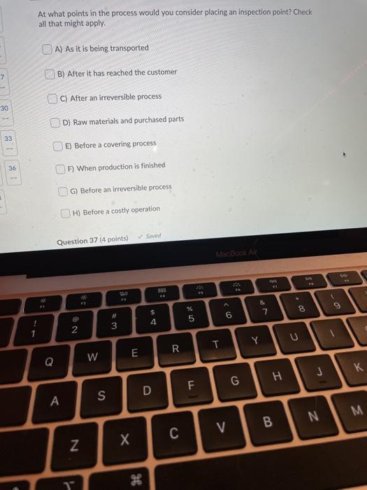 please help At what points in the process would
