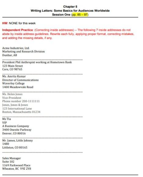 Chapter 5 Writing Letters: Some Basics for