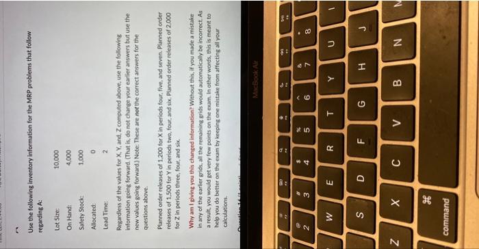 Use the following inventory information for the