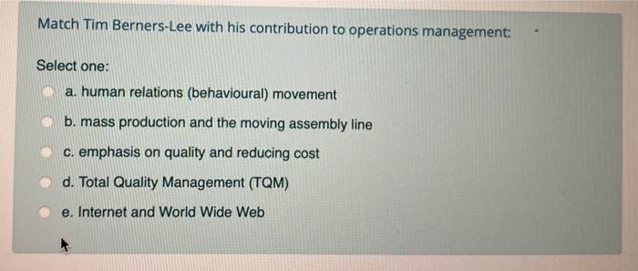 Match Tim Berners-Lee with his contribution to