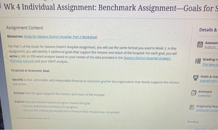 For Part 2 of the Goals for Stevens District