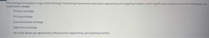 The strategy formulation stage of the Strategic