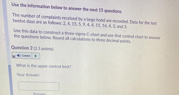 Question 1 (5 points) Listen A process has a mean