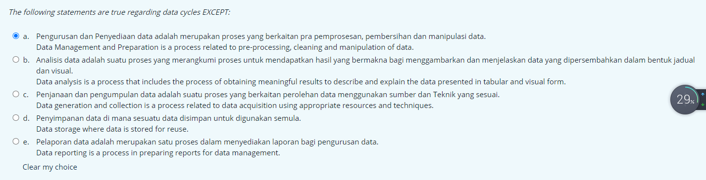 The following statements are true regarding data