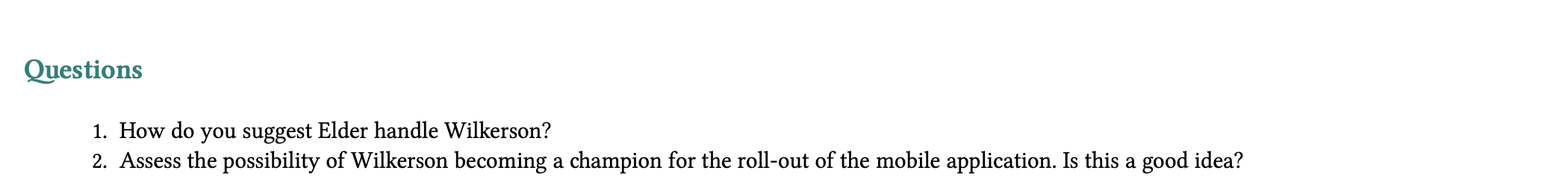Answer question #1 Only: Thank you!!! Case 8.1: