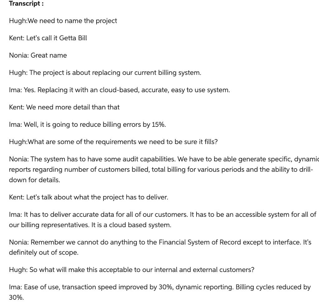 Transcript: Hugh:We need to name the project