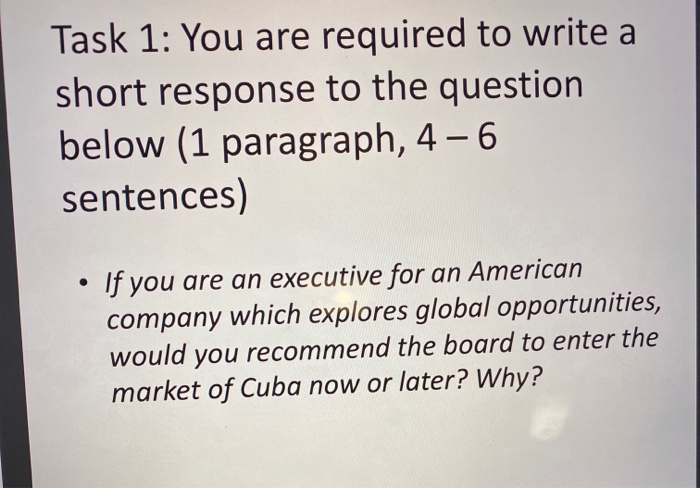 Task 1: You are required to write a short