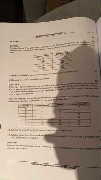MANCOSA MA GENERAL STAGE 1 SECTION QUESTION 2