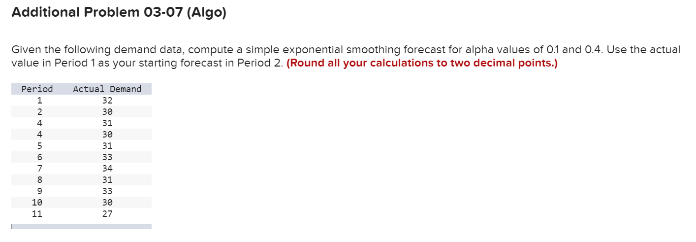 Additional Problem 03-07 (Algo) Given the