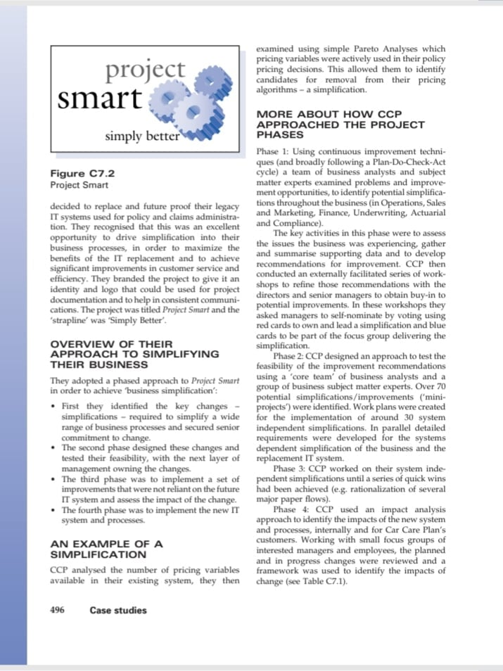 Case study 7 Simplifying business processes to