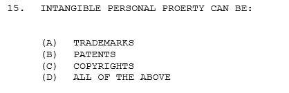 15. INTANGIBLE PERSONAL PROERTY CAN BE: (A) (B)
