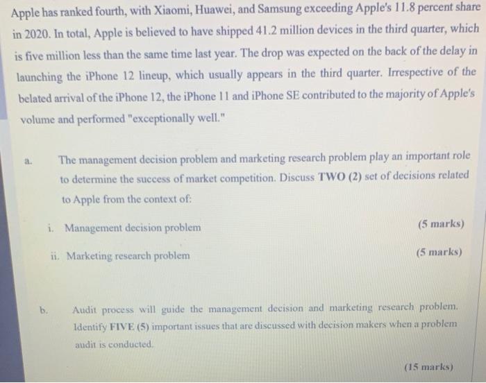 subject: technology market inteligent Apple has