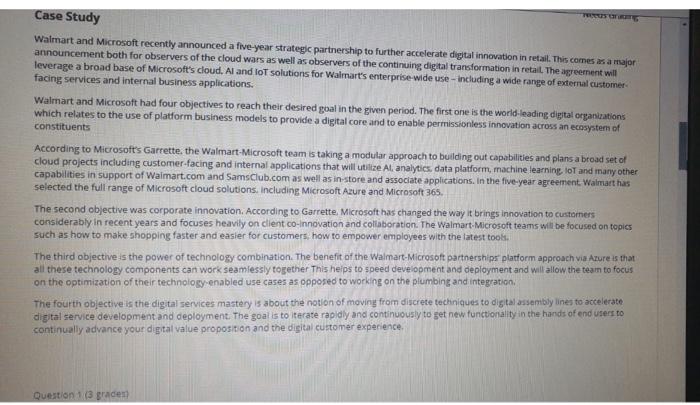 Case Study Walmart and Microsoft recently