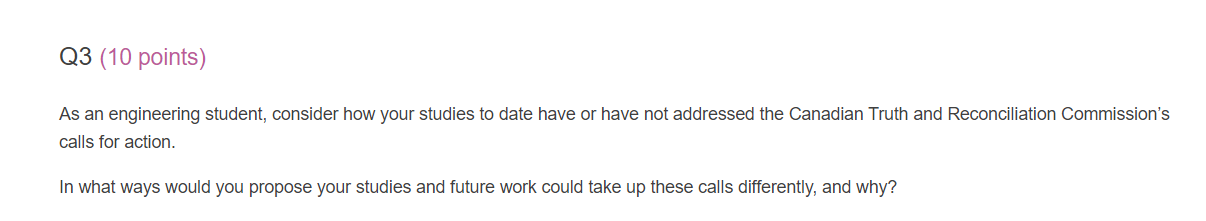 Q3 (10 points) As an engineering student,