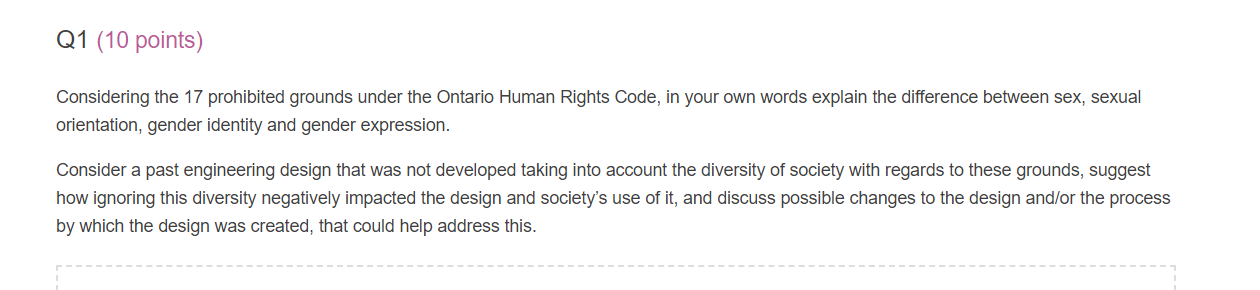 Q1 (10 points) Considering the 17 prohibited