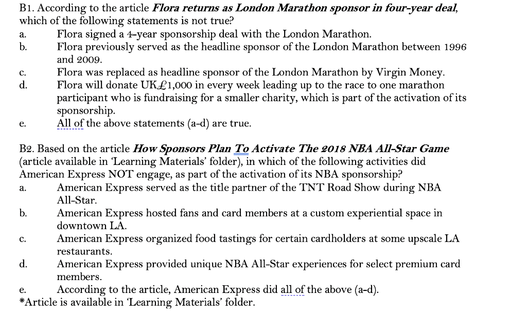 a. b. B1. According to the article Flora returns