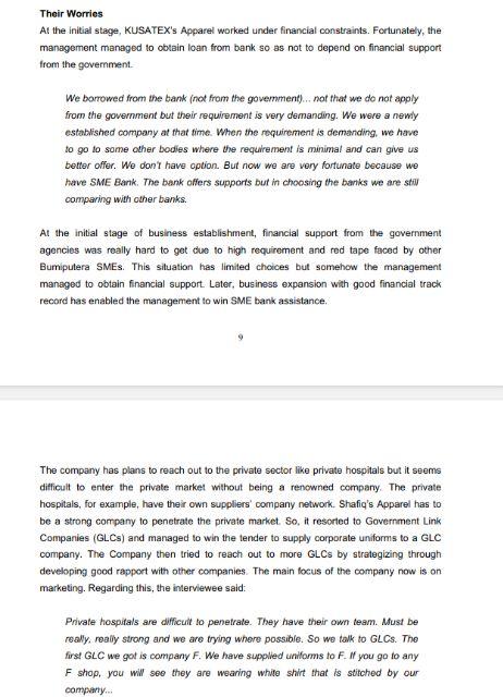 QUESTION FOUR As a small and medium-sized