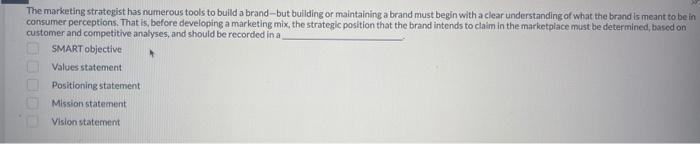 The marketing strategist has numerous tools to