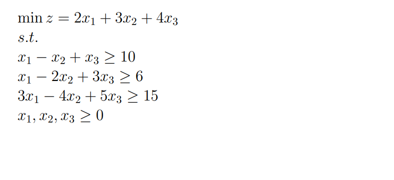 Solve using the simplex method please. Thank you