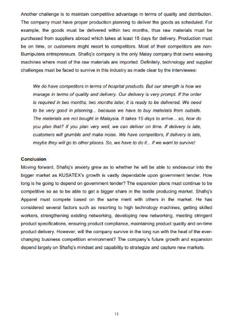 QUESTION FOUR As a small and medium-sized