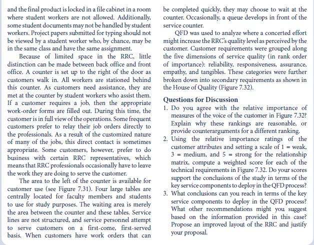 APPLYING QUALITY FUNCTION DEPLOYMENT TO A