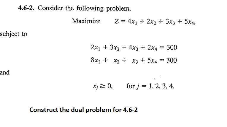 4.6-2. Consider the following problem. Maximize Z
