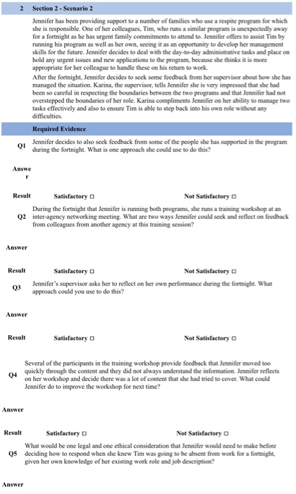 2 Section 2 - Scenario 2 Jennifer has been
