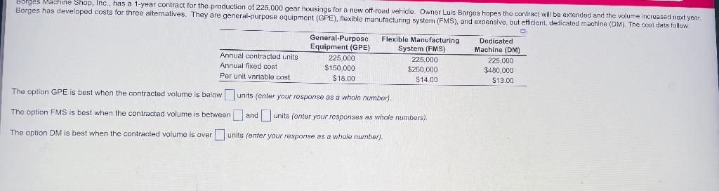 please show your work Borges Machine Shop, Inc.,