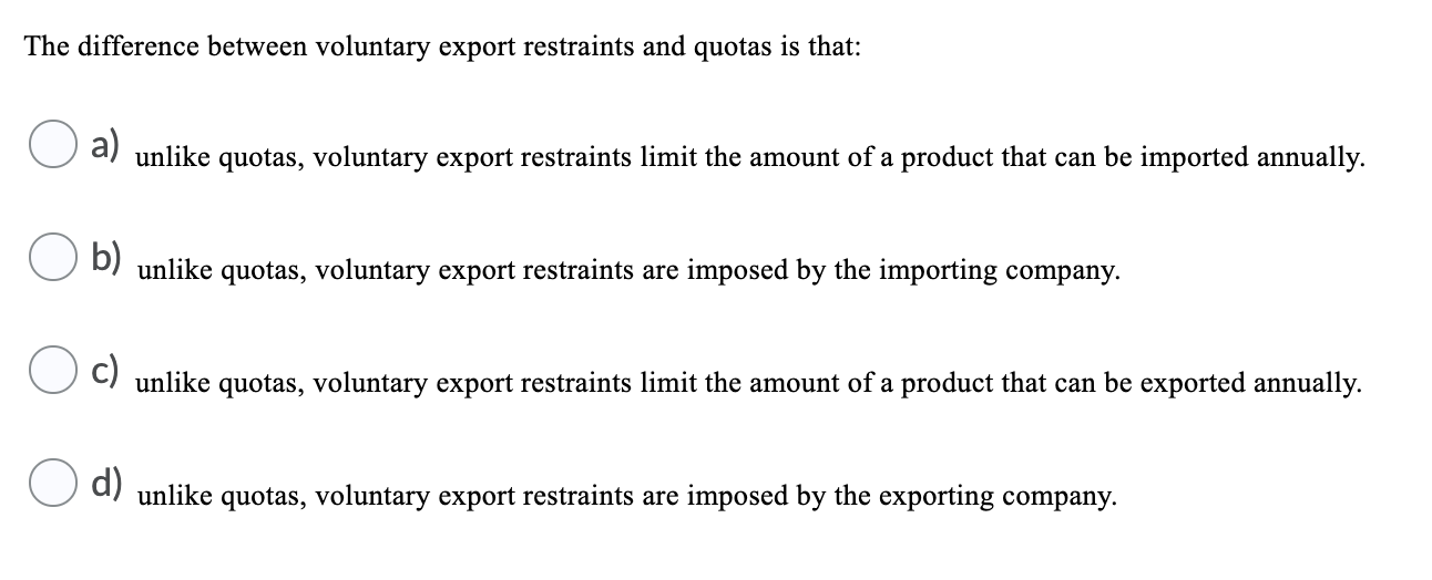The difference between voluntary export